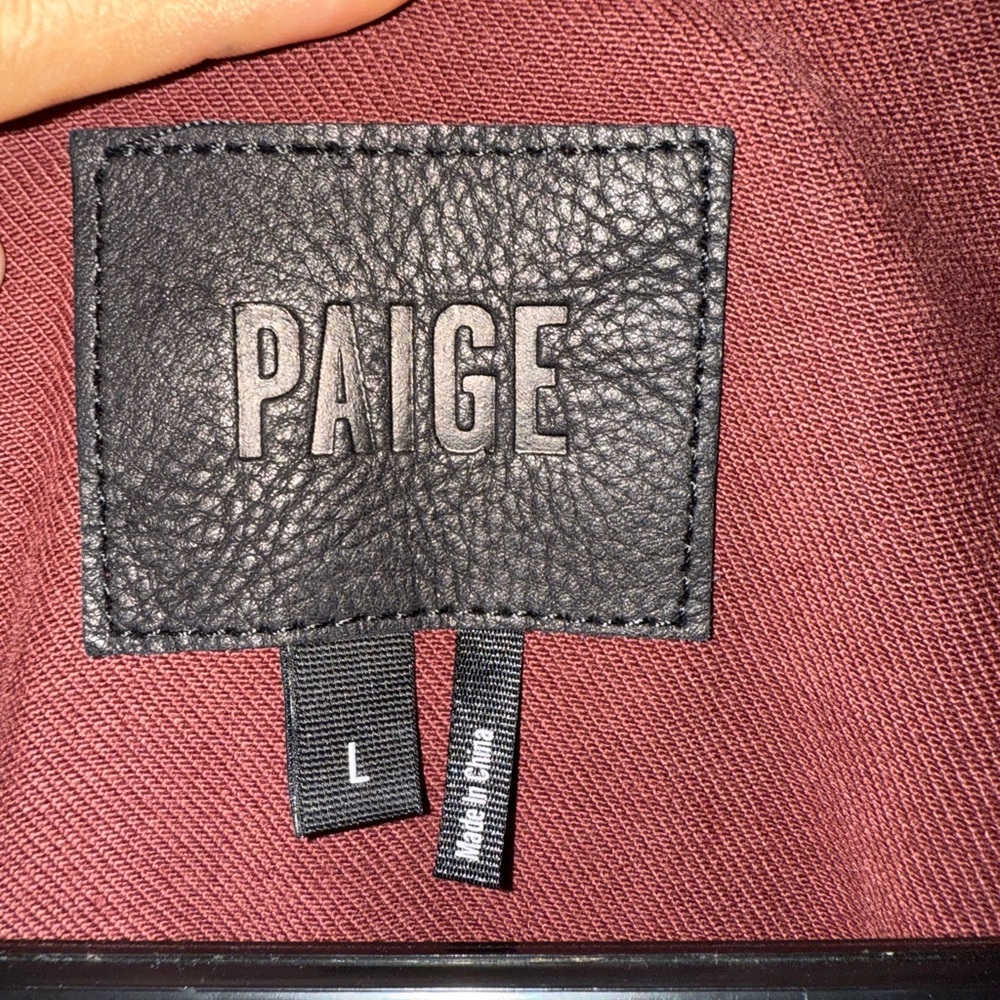 PAIGE Men's Maroon Denim Jacket - Picture 5 of 9
